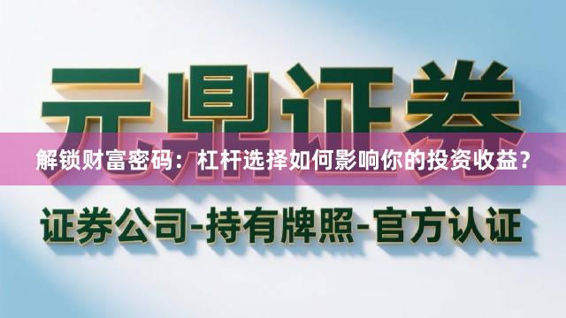 解锁财富密码：杠杆选择如何影响你的投资收益？