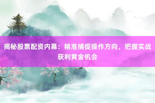 揭秘股票配资内幕：精准捕捉操作方向，把握实战获利黄金机会