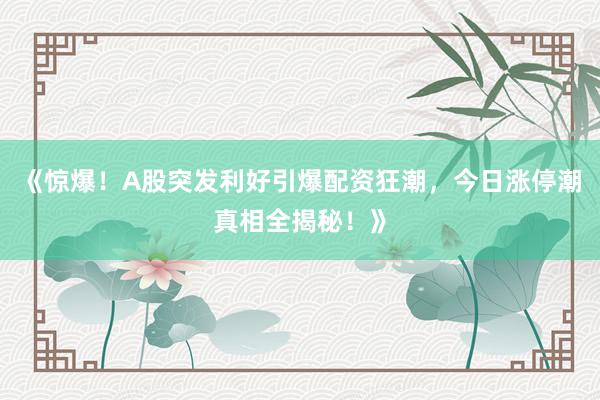《惊爆！A股突发利好引爆配资狂潮，今日涨停潮真相全揭秘！》