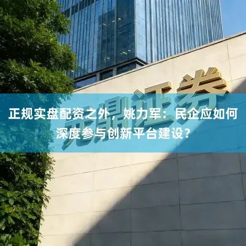 正规实盘配资之外，姚力军：民企应如何深度参与创新平台建设？